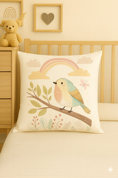 ALAMODECOR Çocuk Odası Çift Taraflı Dijital Baskılı Tekli Kırlent Kılıfı