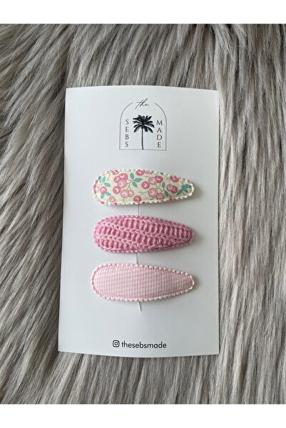 SEBSMADE Pink Flower Klips Toka Set