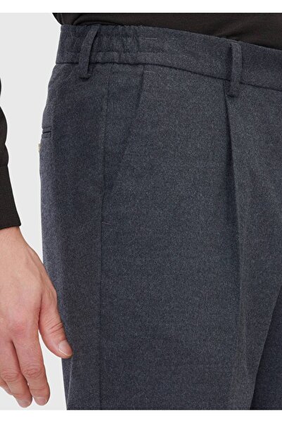 Ramsey Anthracite Plain Woven Modern Fit Casual Trousers
