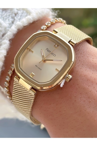 Ferrucci Steel Mesh Strap Women's Watch 3 Atm Waterproof 2 Years Mechanism Warranty + Bracelet as a Gift