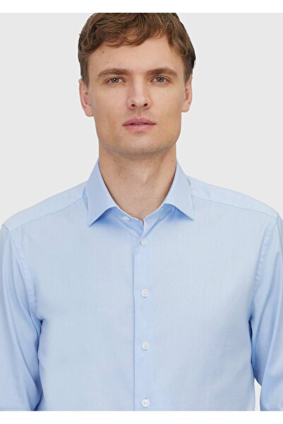 Ramsey Blue Regular Fit Woven Classic 100% Cotton Shirt