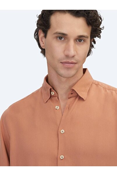 Kip Cămașă casual țesută cu croiala obișnuită Kiremit