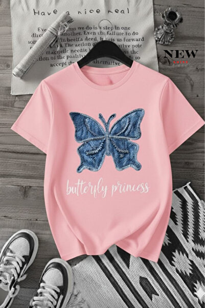 New Shine Prințesa Fluture cu imprimeu supradimensionat tricou