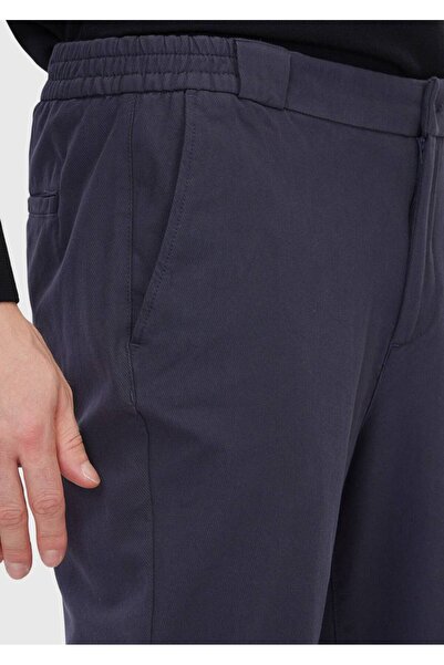 Ramsey Anthracite Plain Woven Jogging Fit Casual Cotton Blend Trousers