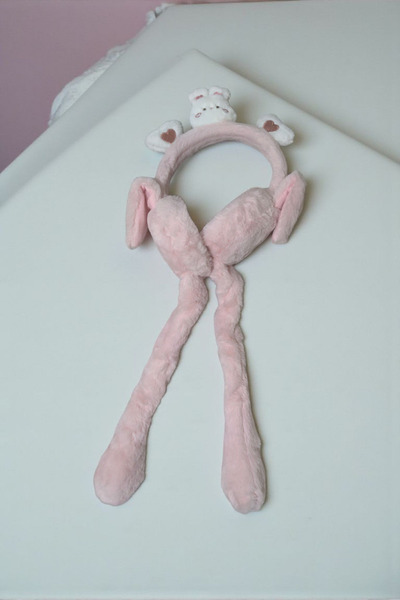 KANİNCHEN Plush Headphone Playable Earphone with Sound Plush Rabbit Headphone Cute Toy