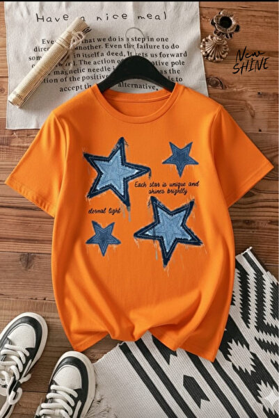 New Shine Steaua cu imprimeu supradimensionat tricou