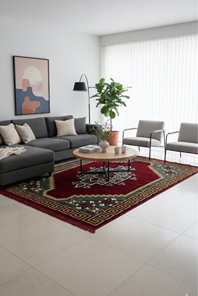 Adiva Yıkanabilir Kadife Kilim Şark Odası Anadolu desenli 6 m2