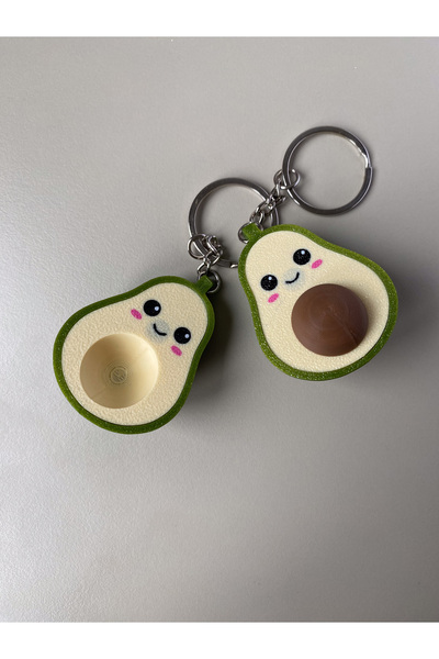 Figuva Avocado Çift Anahtarlık - Mıknatıslı Birleşen Avokado Figürlü Sevgili, Arkadaş Anahtarlığı