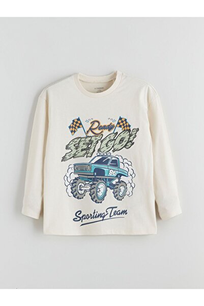 LC Waikiki Tricou pentru băieți cu imprimeu cu guler rotund LCW Kids