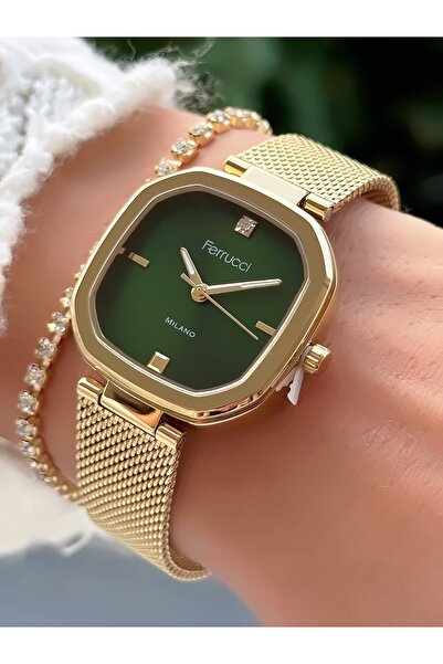 Ferrucci ÇELİK HASIR KORDON KADIN KOL SAATİ 3 ATM SU GEÇİRMEZ 2 YIL MEKANİZMA GARANTİLİ+BİLEKLİK HEDİYELİ