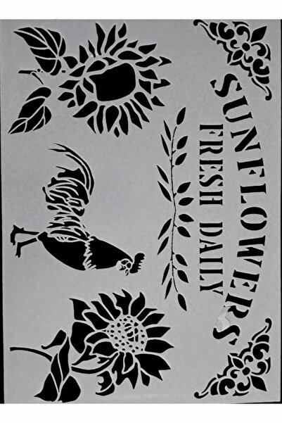 DERYA DESİNG ART Horoz Deseni Stencil Şablon STL23- 25x35 Cm