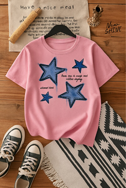 New Shine Steaua cu imprimeu supradimensionat tricou