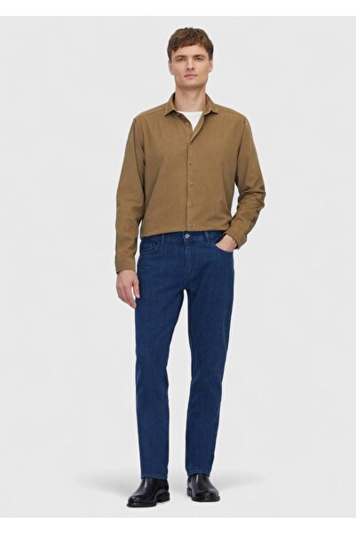 Ramsey Mink Plain Woven Velvet Casual 100% Cotton Shirt