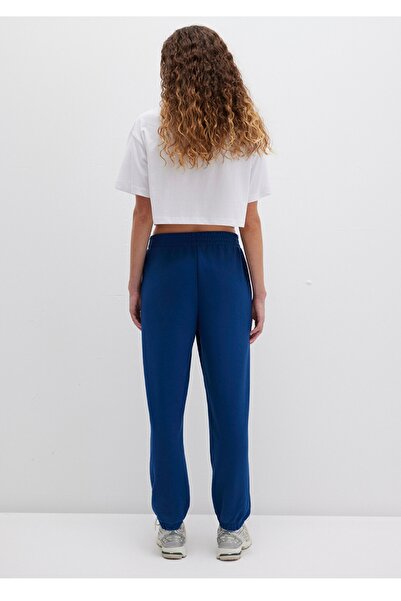 Mavi logo baskılı straight fit normal bel lastikli paça eşofman altı