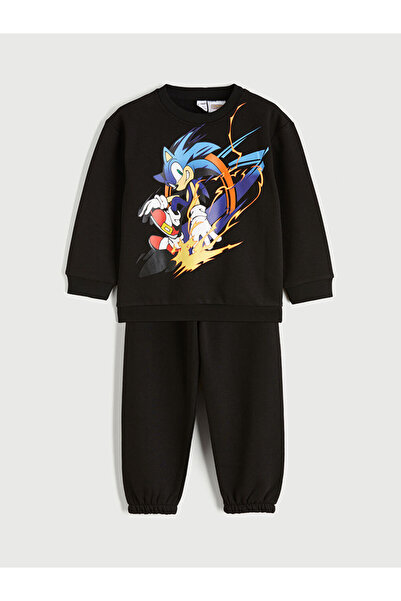 LC Waikiki Sonic Printed Boy's Sweatshirt and Pants