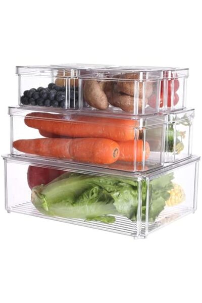 Generic Refrigerator Organizers,Made With Premium Quality Acrylic Glass-Proof Durable Food Container, Lunch