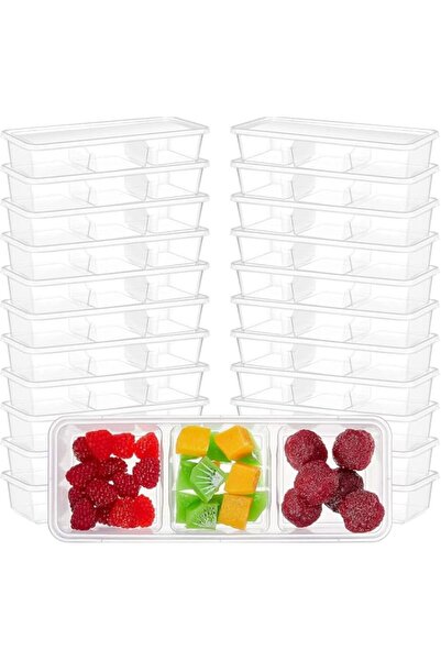 Generic Containers, 17 Oz 3 Compartments Snack Containers with Lid, Reusable ...