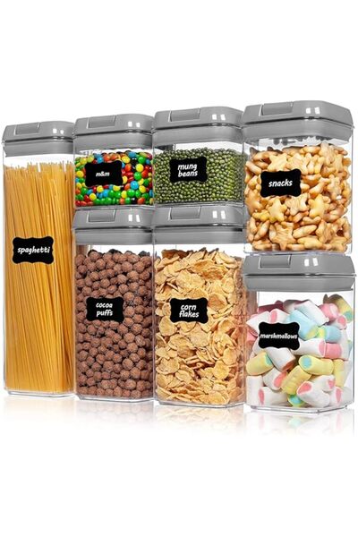 Generic Arabest Airtight Food Storage Box, 7 Piece BPA Free Plastic Grain Containers with Easy Lock Lid for