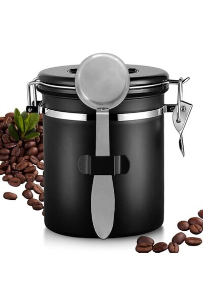 Generic HASTHIP® 42Oz/1.2L Airtight Stainless Steel Coffee Canister with One-Way Valve and Manual Date Trac