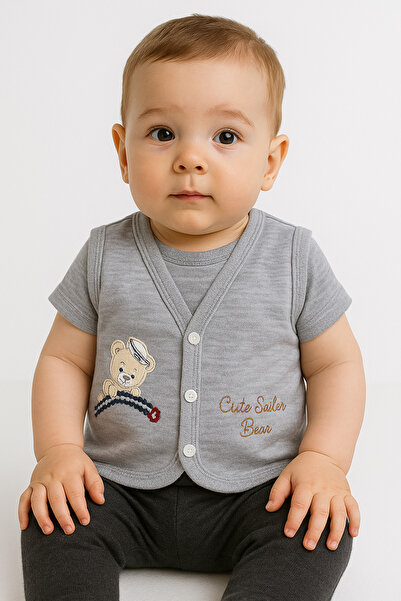 AKİ MODA KİDS Baby Boy Newborn 100% Cotton 2-Pack Combed Cotton Vest