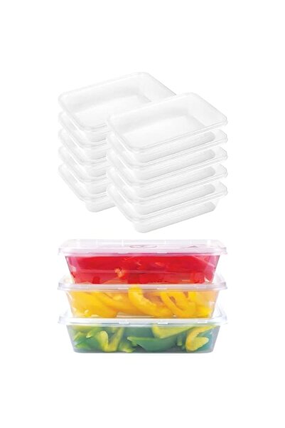 Generic Khaleej Pack Disposable Container with Lids Bowls For Food â€“ 500 ml Pack of 10 Rectangular Microw