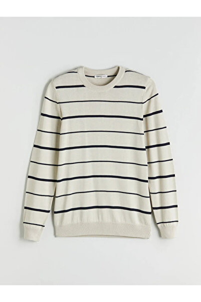 LC Waikiki Pulover pentru bărbați în dungi cu gât roșu