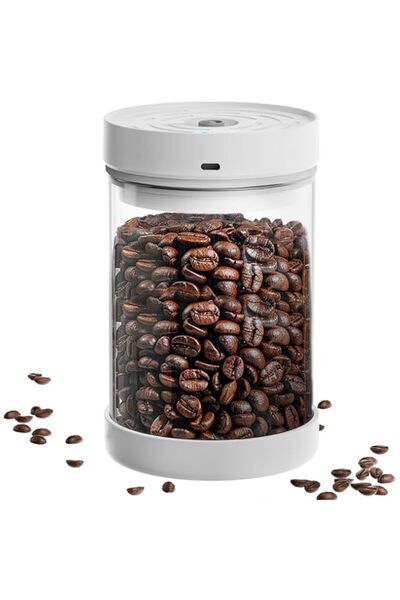 Generic Vacuum Sealed Coffee Container, 1.1L/16oz Airtight Glass Canister for Coffee Beans and Food Storage