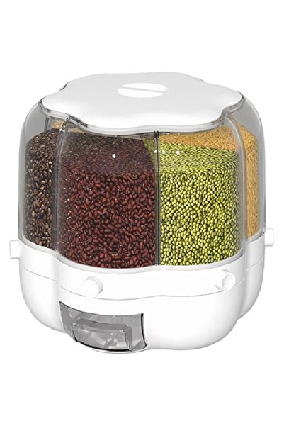 Generic Food Storage Container, Rice Dispenser 6-Grid Rice Storage Container, Rice & Grain Storage Containe