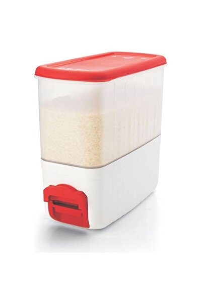 Generic SignoraWare Rice Dispenser Plastic Container (For Touch Free Rice and Pulses), 10Kg, Set of 1, Red