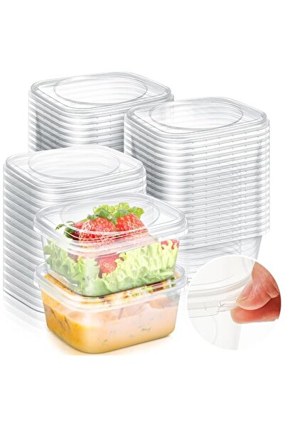 Generic 20 Pack Tamper Proof Containers with Lids – 8 oz Clear Plastic Square Deli Containers, Airtight Mea