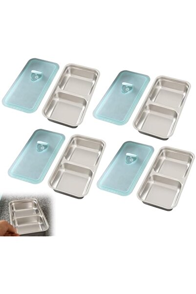Generic Snack Containers Reusable, Stainless Steel Double Compartment Contain...