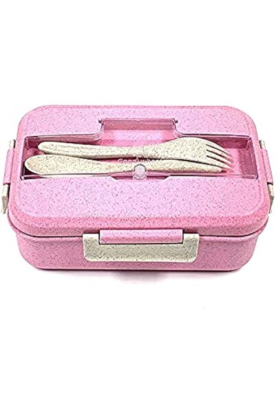 Generic KaneeZ Food- Safe Material BPA-free Wheat Straw Leakproof Bento Lunch Box with 3 Compartments Porti