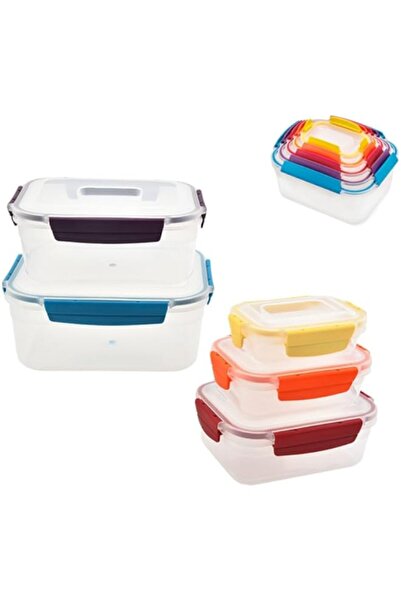 Generic Strayelf 5 Pcs Plastic Food Storage, Airtight Bento Boxes with Leak Proof Locking Lids,Stacking Des