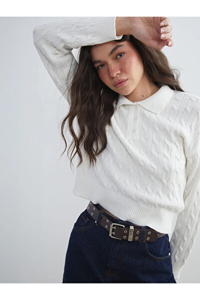 LC Waikiki Pulover de tricotaj pentru damă, cu guler polo, cu model propriu