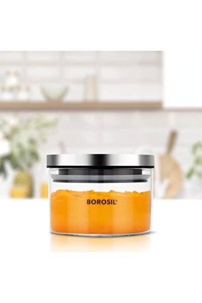 Generic Borosil Classic Jar With Steel Lid|Transparent Glass Canister for Pantry Storage|Airtight Container
