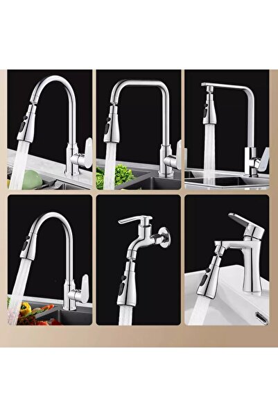 MAİN SHOP 3-Function Metallic Faucet Head Functional Pressurized Faucet Attachment M-118