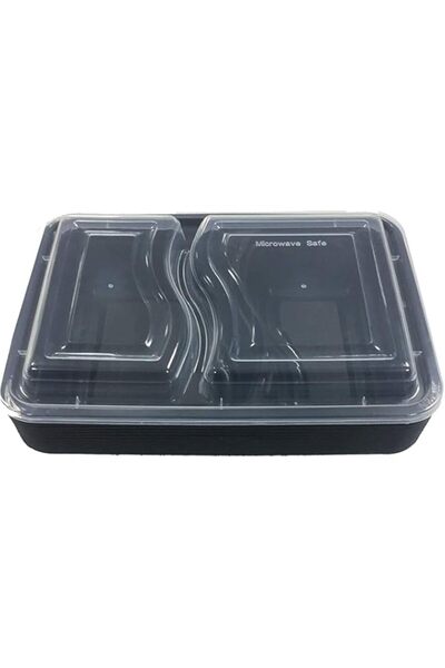 Generic SNH Packing 12 Pieces Disposable Microwave Container Rectangular - 2 Compartment