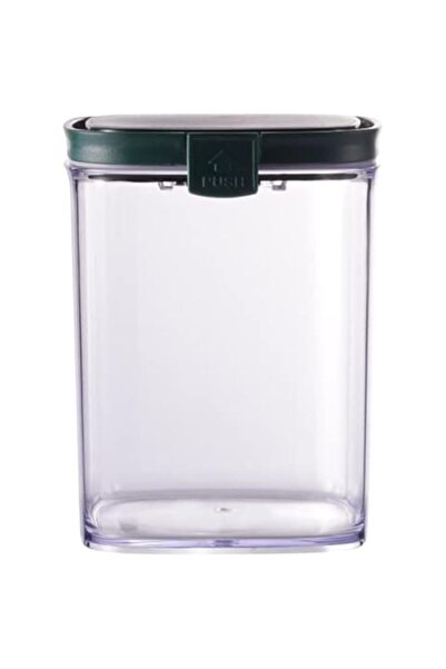 Generic Vague plastic square food container, blue/brown/green 1.5 liter capacity 02-927