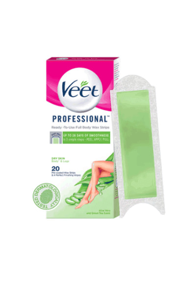 Veet Professional Dry Skin Hair Removal Wax Strips - 20 Strips