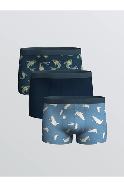 LC Waikiki Standard Fit Cotton Flexible Ανδρικό Boxer 3 τεμαχίων