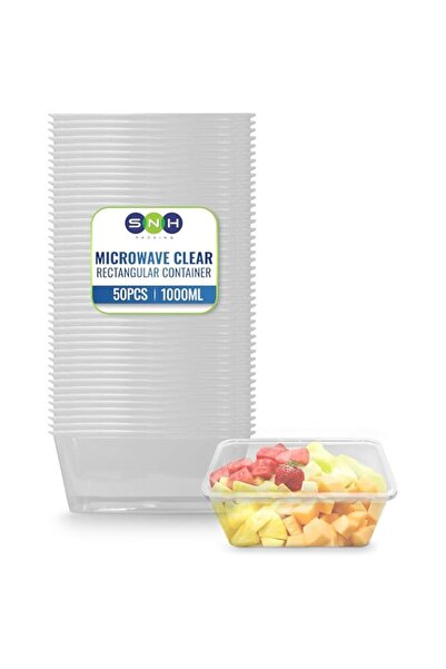 Generic SNH Packing 24 Pack Clear Rectangular 500ml Microwave-Safe Food Containers with Lids Transparent Pl