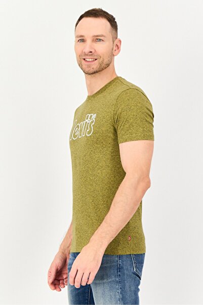 Levi's Men Crew Neck Short Sleeve Brand Logo T-Shirt, Olive