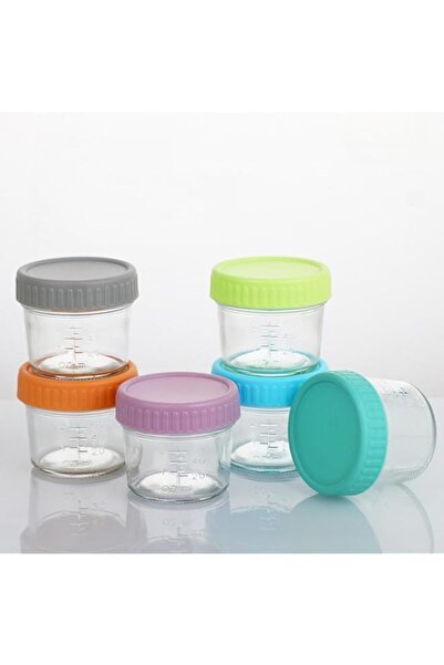 Generic Lullaxx 6-Piece Glass Food Storage Container Baby Food Container Glass Jars With Lids, Suitable For