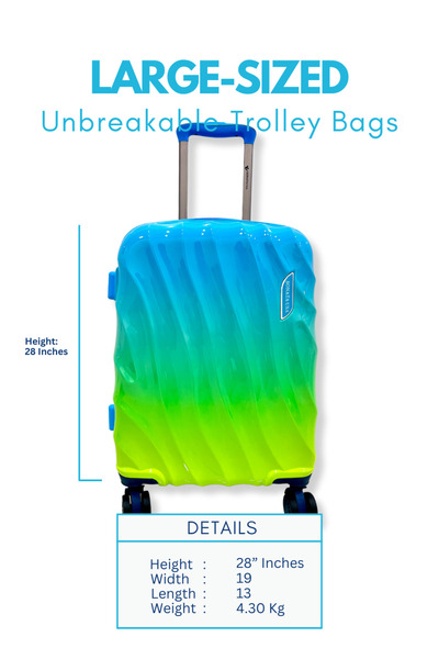 SONATA 28" Large Travel Hard Side Abs Spinner Luggage Trolley Unbreakable PP ...