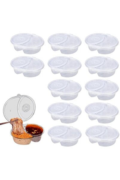Generic Snack Boxes, 12 Sets Double Compartment Snack Containers with Lids, P...