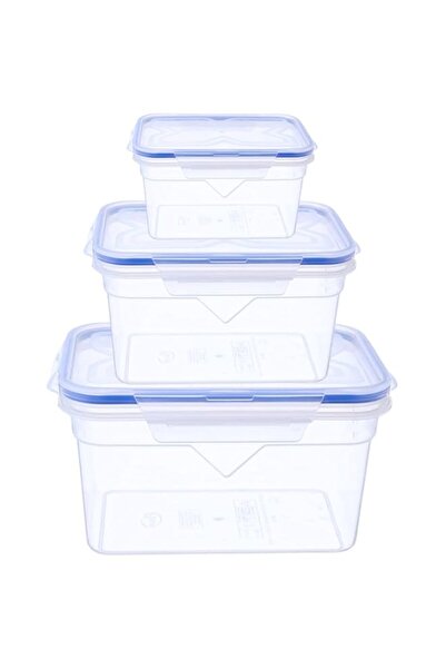Generic Plastic Clip Lock Food Containers, 3-Piece Set, Airtight Lids, BPA-Fr...