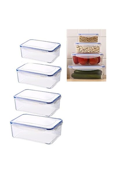 Generic 4-piece Set Of Food Storage Containers With Lids, Sealed Plastic Kitchen Storage Containers, Fresh-