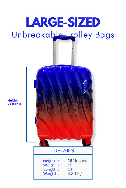 SONATA 28" Large Travel Hard Side Abs Spinner Luggage Trolley Unbreakable PP 4-Wheel Luggage Suitcases