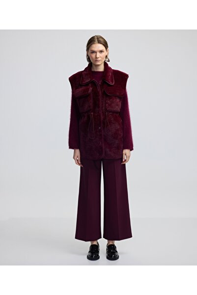 İpekyol Women's Coat Iw6240012215 Burgundy