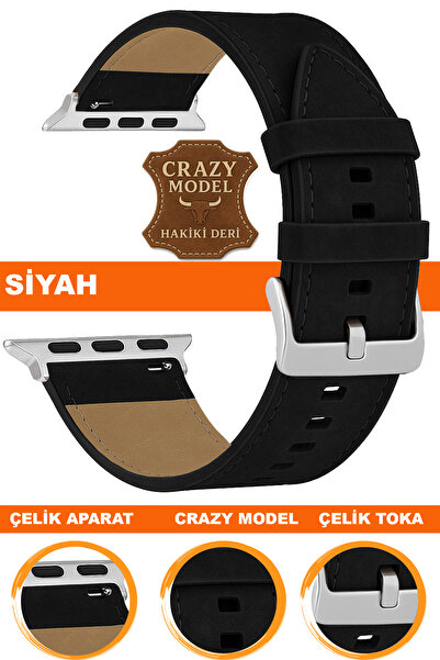 COBRA حزام ساعة جلدي مجنون متوافق مع ساعة أبل 1/2/3/4/5/6/se/7/8/9 (38-40-41 ...